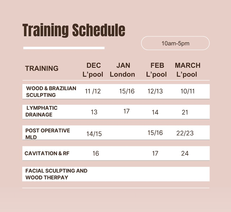 TRAINING SCHEDULE